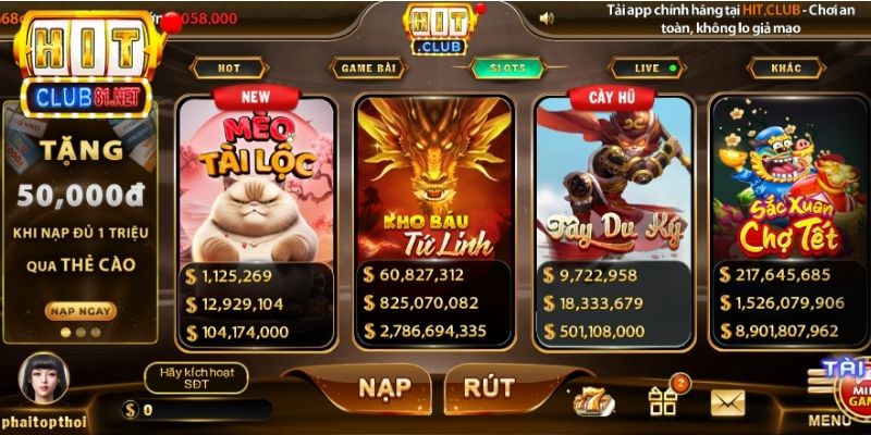 Các trò chơi slot hitclub siêu phẩm cực hot mà bạn không thể bỏ lỡ