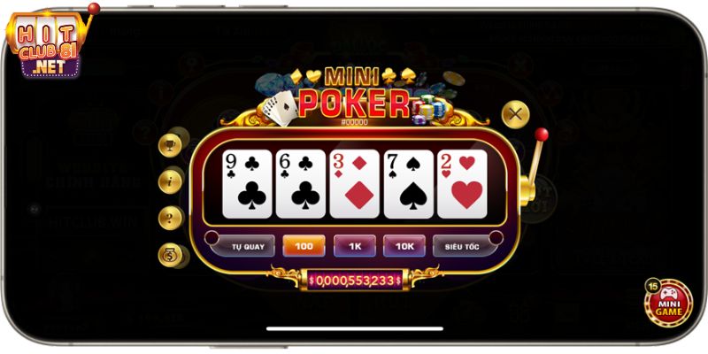 Mini Poker hỗ trợ game thủ tính năng tự quay